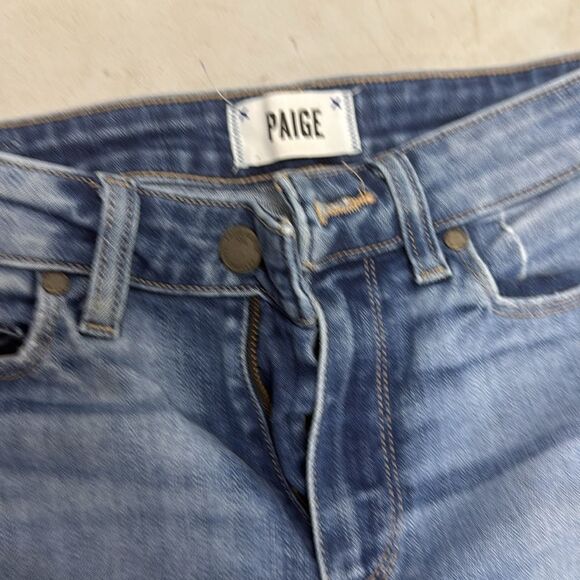 PAIGE Blue Skinny Jeans with Stretch and Mid-Rise Fit HOXTON Ankle Fit - Size 26 - Picture 2 of 5
